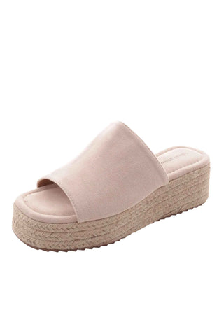 Klapki damskie na platformie Ideal Shoe - Beżowe