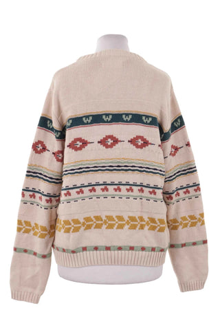 Sweter dzianinowy wzorzysty - Beżowy
