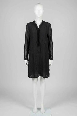 Sukienka koszulowa szmizjerka - Czarna  30% jedwab