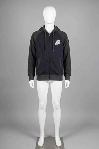 Bluza z kapturem bawełniana Moncler - Granatowa
