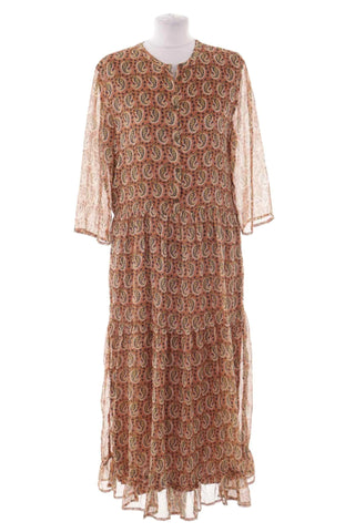 Sukienka Maxi Paisley - Pomarańczowo-brązowa