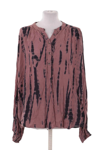 Koszula damska wiskozowa tie-dye - Różowa