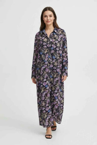 Sukienka koszulowa maxi w kwiaty