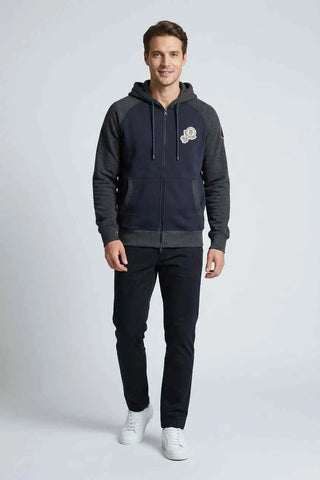 Bluza z kapturem bawełniana Moncler - Granatowa