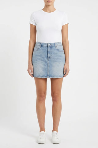 Damska Spodnica Jeansowa Mini Jasny Denim