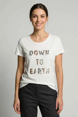 Koszulka damska z cekinami DOWN TO EARTH -