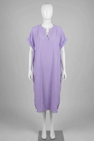 Sukienka tunikowa oversize o luźnym kroju - Fioletowa