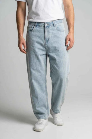 Jeansy męskie loose fit bawełniane - Niebieskie