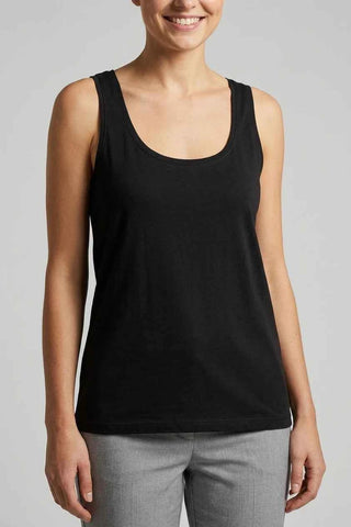 Top bawełniany damski basic - Czarny