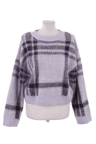 Sweter damski w kratkę – Lawendowy