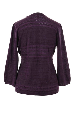 Sweter damski rozpinany w serek - Fioletowy