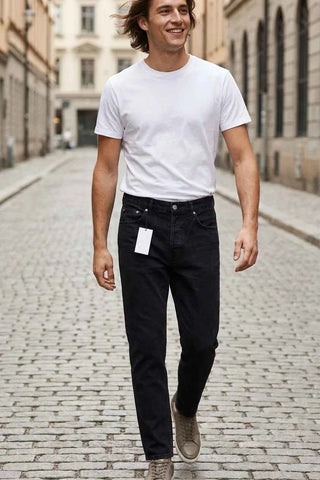 Spodnie jeansowe Slim Tapered Zara - Czarne