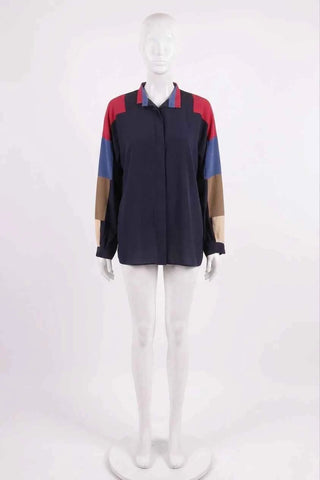 Bluzka koszulowa - Granatowa  -Vintage Premium