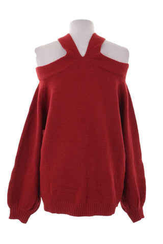 Sweter damski dzianinowy cold shoulder