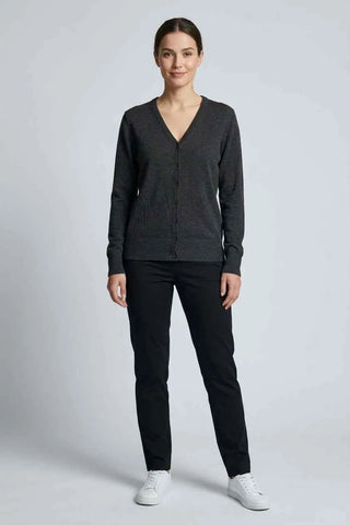 Sweter rozpinany dekolt V - Szary