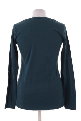 Bluzka damska long sleeve dekolt V - Butelkowa zieleń