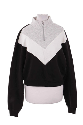 Bluza dresowa oversize colorblock - Czarno-szara