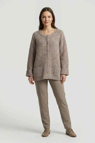 Sweter damski  dzianinowy wielokolorowy