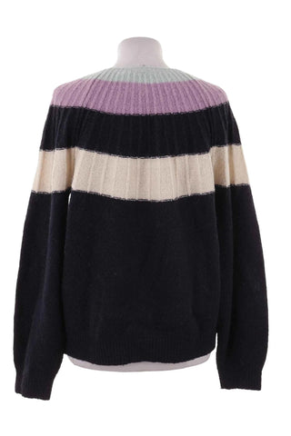 Sweter damski paski dzianinowy  15% wełna