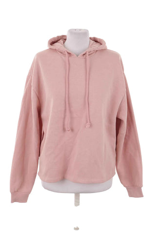 Bluza z kapturem krótka bawełniana - Różowa
