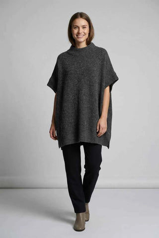 Sweter półgolf damski luźny Szary  30% wełna