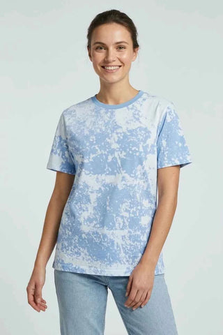 T-shirt bawełniany wzór tie-dye - Niebieski