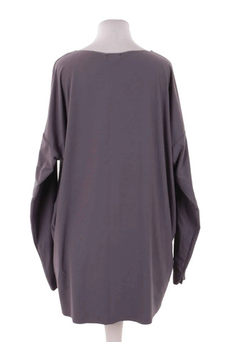 Bluzka damska oversize longsleeve - Szara