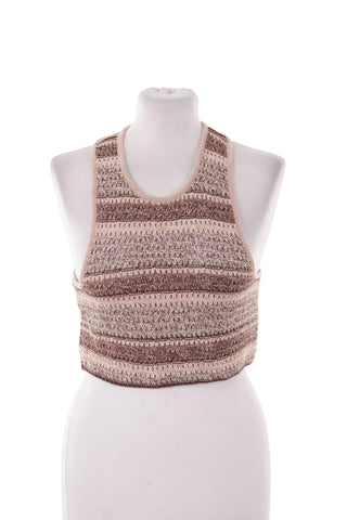 Krotki Top Halter w Paski Boho