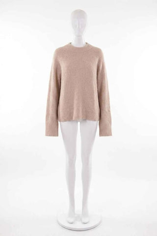 Sweter prążkowany oversize - Beżowy  52% alpaka