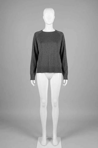 Sweter damski dzianinowy raglan - Szary