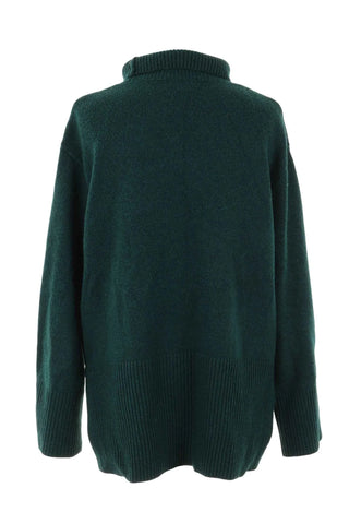 Sweter golfowy - Butelkowa zieleń  6% wełna