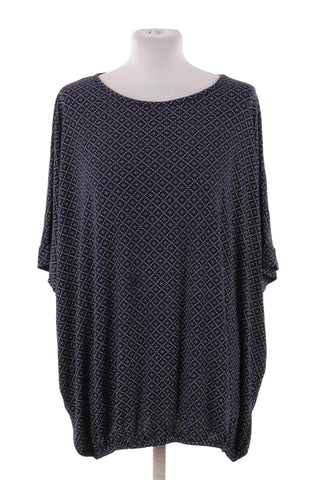 Bluzka damska oversize we wzory - Granatowa