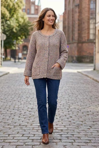 Sweter damski  dzianinowy wielokolorowy