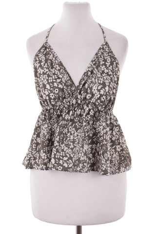 Damski top w kwiaty z dekoltem halter