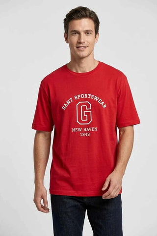 T-shirt męski Gant Sportswear - Czerwony