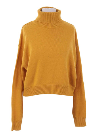Sweter z golfem krótki - żółty