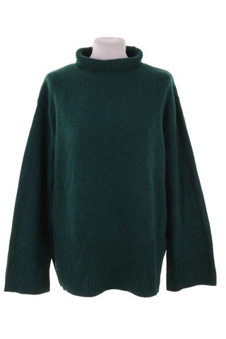 Sweter golfowy - Butelkowa zieleń  6% wełna