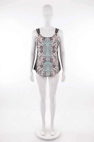 Bluzka bez rękawów w kwiaty
