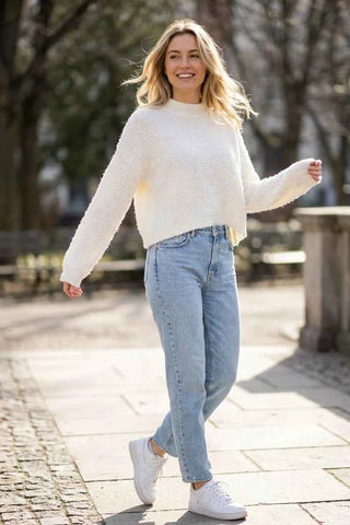 Sweter damski puszysty crop