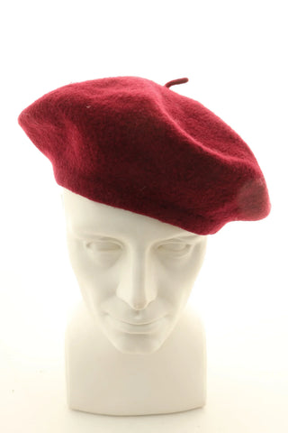 Beret bordowy wełna