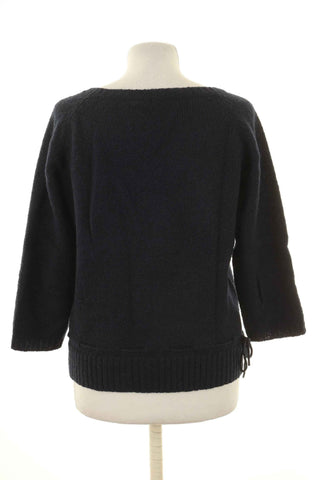 Sweter granatowy 36% moher, 16% wełna