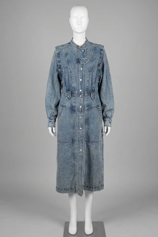 Damska Jeansowa Sukienka Maxi Vintage