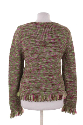 Sweter rozpinany damski marmurkowy zieleń/róż