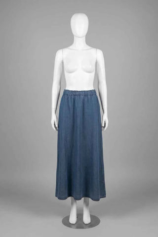 Spódnica maxi damska luźna - Niebieska  100% lyocell