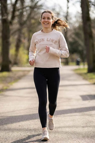 Bluza damska sportowa z napisem - Beżowa