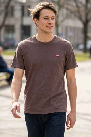 T-shirt męski bawełniany Levi's - Fioletowy