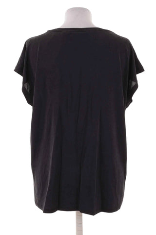 T-shirt damski z dekoltem w serek - Czarny  70% modal