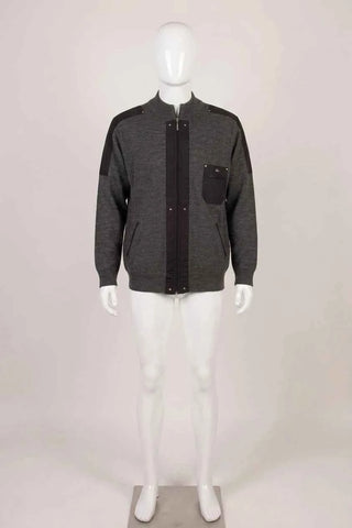 Sweter męski rozpinany   - Szaro-czarny