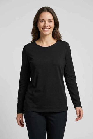 Bluzka bawełniana longsleeve - Czarna