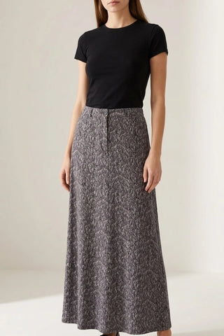 Dluga Spodnica Maxi w Roslinny Wzor